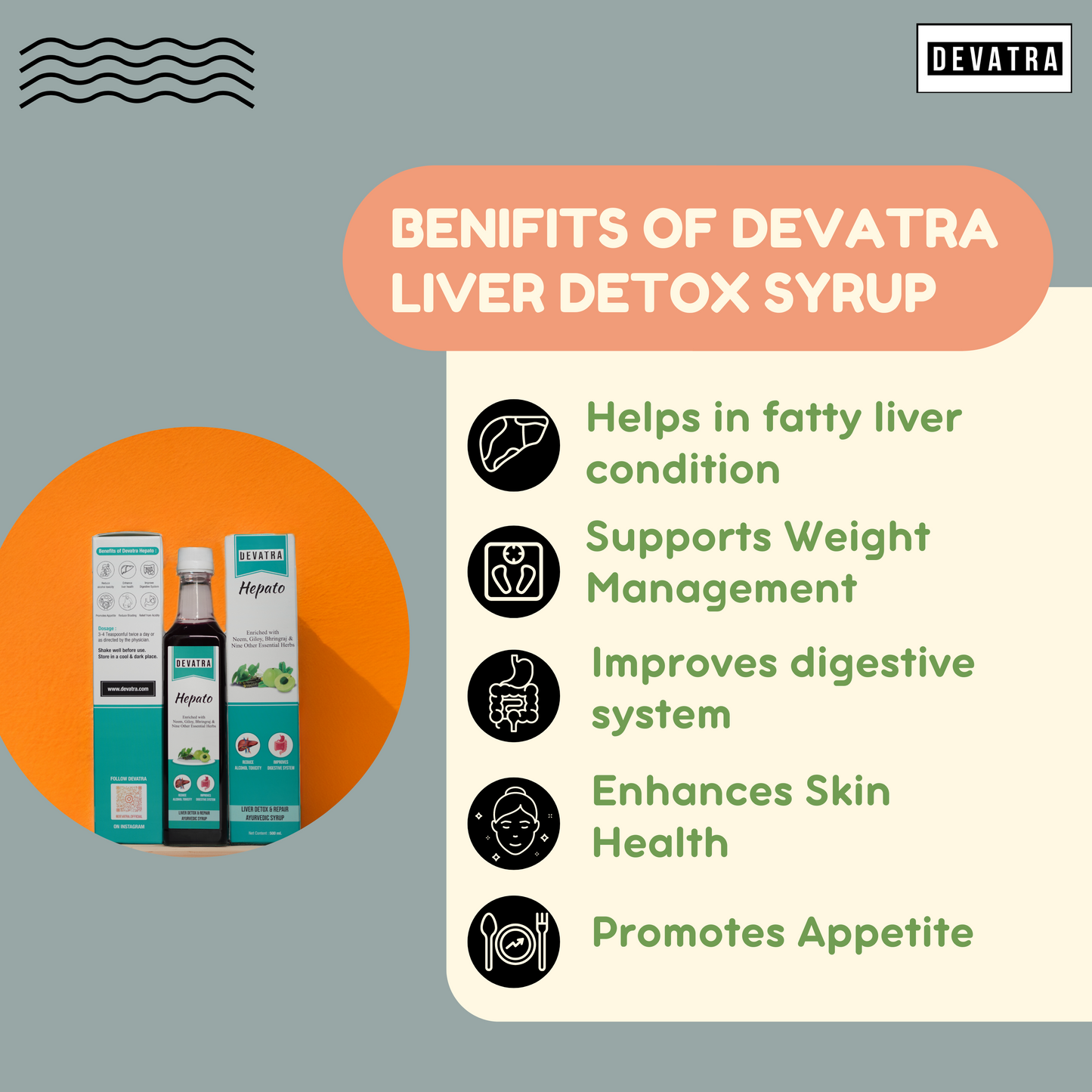 Devatra Hepato Sugar Free Liver Detox and Ayurvedic Syrup